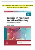 Test Bank for Success in Practical Vocational Nursing 10th Edition Carroll