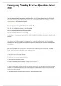 Emergency Nursing Practice Questions latest 2023.docx