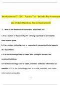 Introduction to IT - C182 - Practice Test - Includes Pre-Assessment and Module Questions (Answered) 2022/2023