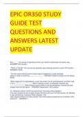 EPIC OR350 STUDY GUIDE TEST QUESTIONS AND ANSWERS LATEST UPDATE