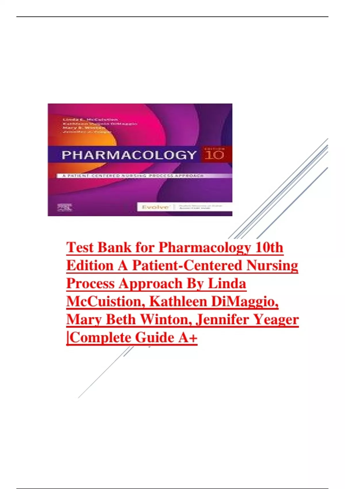 Pharmacology, 10th Edition by online Linda E. McCuistion, PhD, MSN