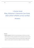 i-Human Janet  Riley, Alzheimer’s Dementia Case Study  2023 LATEST UPDATE correct verified Answers 