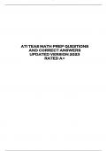 ATI TEAS MATH PREP QUESTIONS  AND CORRECT ANSWERS  UPDATED VERSION 2023  RATED A+ 