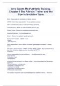 Intro Sports Med Athletic Training. Chapter 1 The Athletic Trainer and the Sports Medicine Team