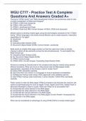 WGU C777 - Practice Test A Complete Questions And Answers Graded A+
