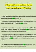 Wellcare ACT Mastery Exam Review Questions and Answers (2023 - 2024) (Verified by Expert)