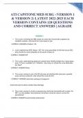 ATI CAPSTONE MED SURG (VERSION 1 & VERSION 2) LATEST 2022-2023 EACH VERSION CONTAINS 120 QUESTIONS AND CORRECT ANSWERS | A GRADE