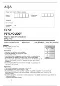 AQA GCSE PSYCHOLOGY Paper 2 Social Context and Behaviour June 2023