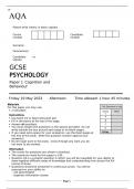 AQA GCSE PSYCHOLOGY Paper 1 Cognition and Behaviour June 2023 