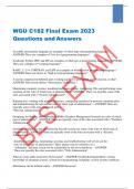 WGU C182 Final Exam 2023 Questions and Answers 