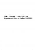 NFHS Volleyball Libero Rules Exam Questions and Answers Updated 2023/2024 