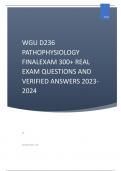 WGU D236 PATHOPHYSIOLOGY FINAL EXAM 300+ REAL EXAM QUESTIONS AND VERIFIED ANSWERS 2023-2024.pdf