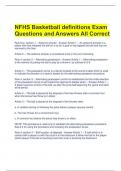 NFHS Basketball definitions Exam Questions and Answers All Correct 