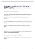 Colorado Law and Practice - PSI REAL ESTATE EXAM questions and 100% correct answers