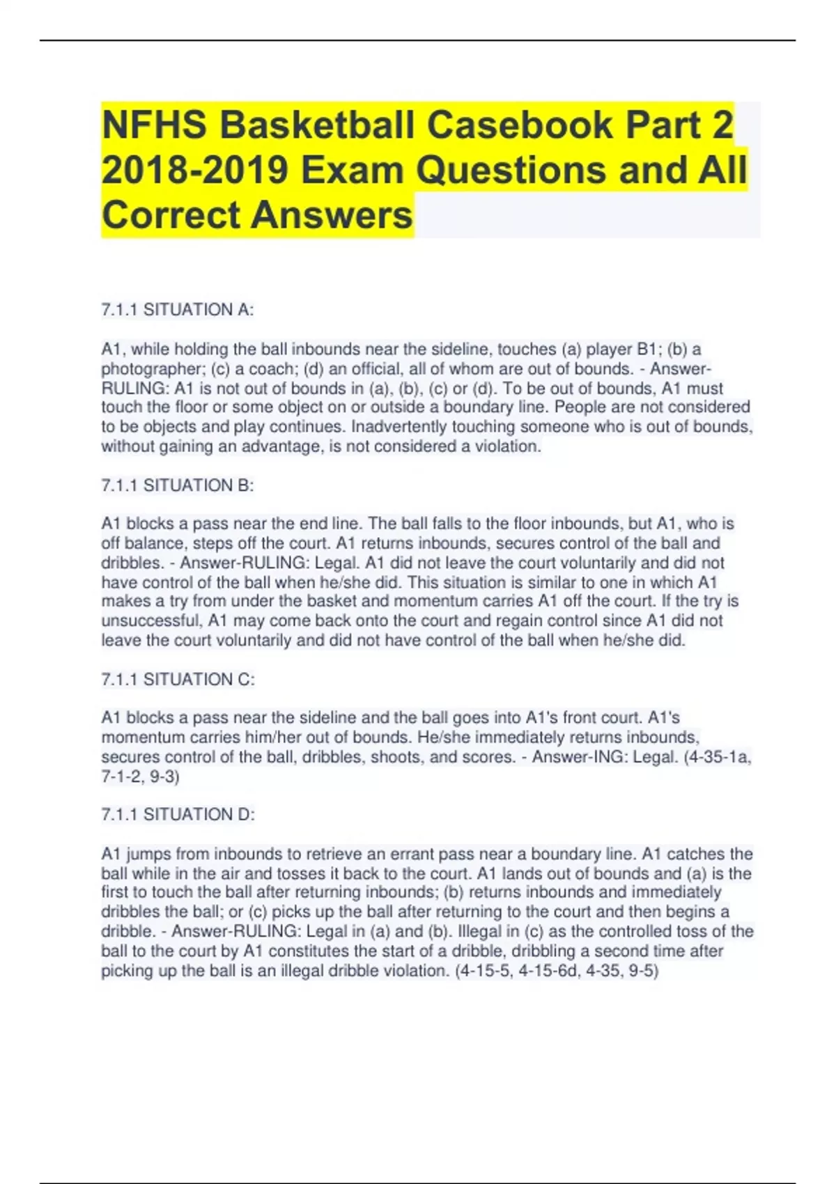 Nfhs Unit Exam Questions With Correct Answers Nfhs Stuvia Us Hot Sex