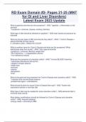 RD Exam Domain #2- Pages 21-25 (MNT  for GI and Liver Disorders) Latest Exam 2023 Update