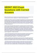 HEENT 2023 Exam Questions with Correct Answers 