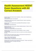 Health Assessment HEENT Exam Questions with All Correct Answers 