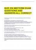 NUR 256 MIDTERM EXAM QUESTIONS AND ANSWERS ALL CORRECT 