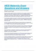 HESI Maternity Exam Questions and Answers