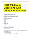 NUR 256 Exam Questions with Complete Solutions 