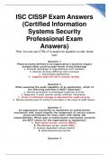 ISC CISSP Exam Answers (Certified Information Systems Security Professional Exam Answers) A+
