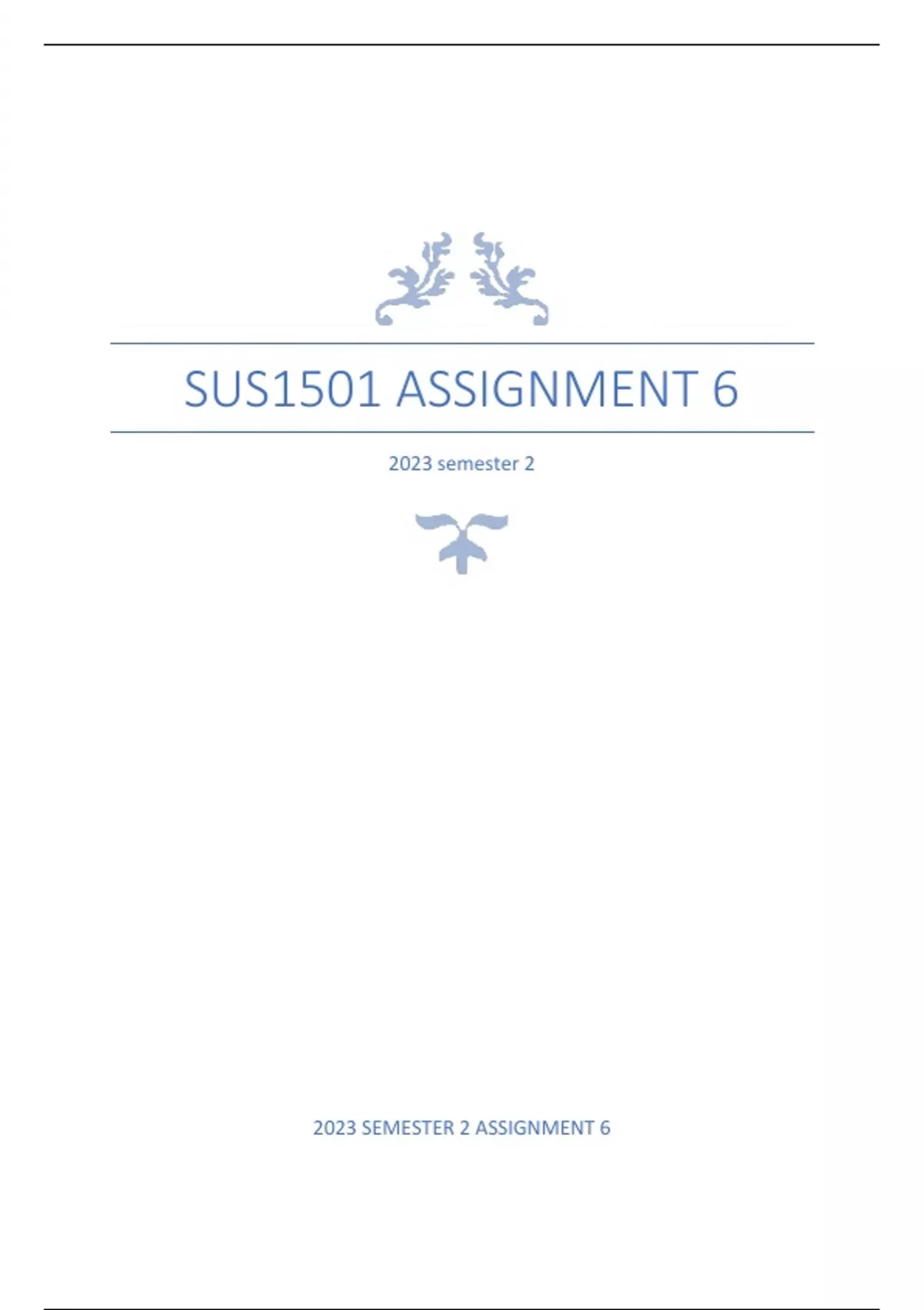 assignment 6 sus1501