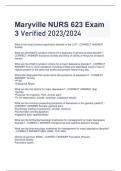 Maryville NURS 623 Exam  3 Verified 2023/2024