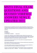 MN551 FINAL EXAM  QUESTIONS AND  REVISED VERIFIED  ANSWERS NEWLY  UPDATED 2023