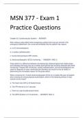 MSN 377 - Exam 1  Practice Questions and correct answers 2023/2024