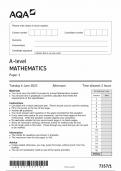 AQA A LEVEL MATHEMATICS PAPER 1 JUNE  QUESTION PAPER 2023 (7357-1)