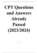CPT Questions and Answers Already Passed (2023/2024)