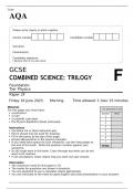 AQA GCSE COMBINED SCIENCE TRILOGY Foundation Tier Physics Paper 2 JUNE 2023 QUESTION PAPER