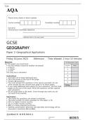 AQA GCSE GEOGRAPHY Paper 3	JUNE 2023 QUESTION PAPER: Geographical Applications