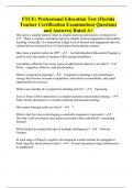 FTCE: Professional Education Test (Florida Teacher Certification Examination) Questions and Answers| Rated A+