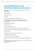 Unit 5 MN553 Pharm Test Questions With Correct Answers 