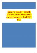 Shadow Health - Health History Exam with all the correct answers