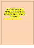 2024/2025 NGN ATI NURS 6552 WOMEN’S HEALTH FINAL EXAM RATED A+