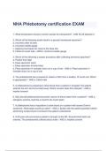 NHA Phlebotomy certification EXAM QUESTIONS $ANSWERS 100% VERIFIED