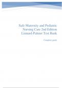 Safe Maternity and Pediatric Nursing Care 2nd Edition Linnard Palmer