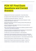 PCN 107 Final Exam Questions and Correct Answers 