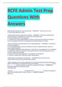 RCFE Admin Test Prep Questions With  Answers