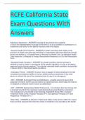 RCFE California State  Exam Questions With  Answers