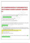 ATI COMPREHENSIVE FUNDAMENTALS 2019 FORM B EXAM ALREADY GRADED A+