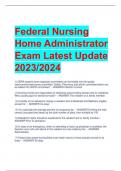 Federal Nursing  Home Administrator  Exam Latest Update  2023/2024