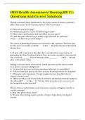 HESI Health Assessment Nursing RN V1: Questions And Correct Solutions