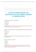ATI TEAS 7 SCIENCE-BIOLOGY 150 QUESTIONS WITH 100+ CORRECT ANSWERS A+ GRADE 2023-
