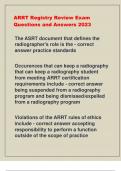 ARRT Registry Review Exam Questions and Answers 2023