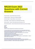 NR228 Exam 2023 Questions with Correct Answers