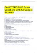 CANFITPRO 2018 Exam Questions with All Correct Answers 